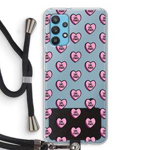 CaseCompany GIRL POWER: Samsung Galaxy A32 4G Transparant Hoesje met koord