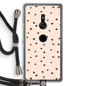 CaseCompany Kleine kattenkopjes: Sony Xperia XZ2 Transparant Hoesje met koord