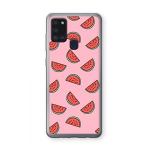 CaseCompany Watermeloen: Samsung Galaxy A21s Transparant Hoesje