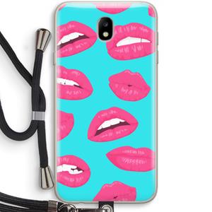 CaseCompany Bite my lip: Samsung Galaxy J7 (2017) Transparant Hoesje met koord