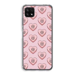 CaseCompany Chicks before dicks: Samsung Galaxy A22 5G Transparant Hoesje
