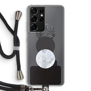 CaseCompany Marmeren cirkels: Samsung Galaxy S21 Ultra Transparant Hoesje met koord