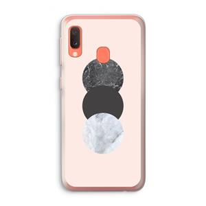 CaseCompany Marmeren cirkels: Samsung Galaxy A20e Transparant Hoesje