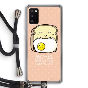 CaseCompany Sleep All Day: Samsung Galaxy A41 Transparant Hoesje met koord