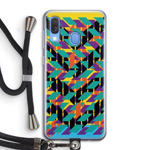 CaseCompany Skew Bee 1: Samsung Galaxy A40 Transparant Hoesje met koord