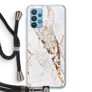 CaseCompany Goud marmer: Samsung Galaxy A32 4G Transparant Hoesje met koord