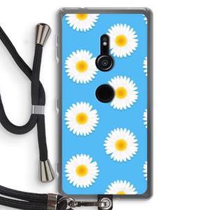 CaseCompany Margrietjes: Sony Xperia XZ2 Transparant Hoesje met koord