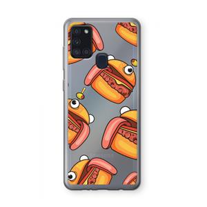 CaseCompany Hamburger: Samsung Galaxy A21s Transparant Hoesje