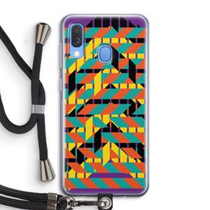 CaseCompany Skew Bee 2: Samsung Galaxy A40 Transparant Hoesje met koord