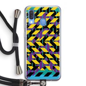 CaseCompany Skew Bee 3: Samsung Galaxy A40 Transparant Hoesje met koord