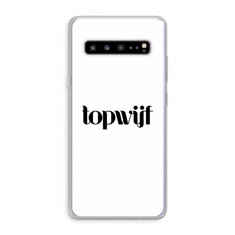 CaseCompany Topwijf Wit: Samsung Galaxy S10 5G Transparant Hoesje