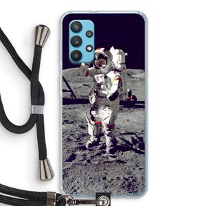 CaseCompany Spaceman: Samsung Galaxy A32 4G Transparant Hoesje met koord
