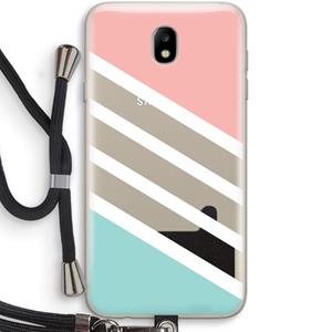 CaseCompany Strepen pastel: Samsung Galaxy J7 (2017) Transparant Hoesje met koord