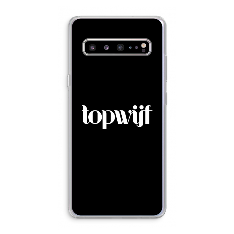 CaseCompany Topwijf Zwart: Samsung Galaxy S10 5G Transparant Hoesje