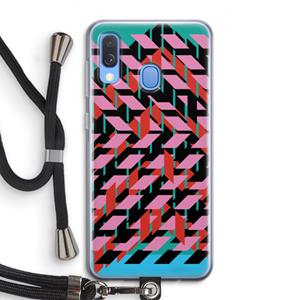 CaseCompany Skew Blush 2: Samsung Galaxy A40 Transparant Hoesje met koord