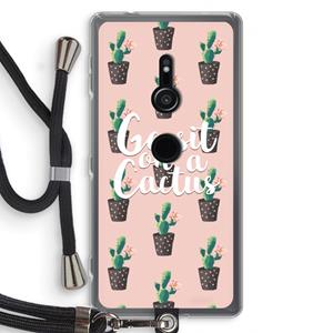 CaseCompany Cactus quote: Sony Xperia XZ2 Transparant Hoesje met koord