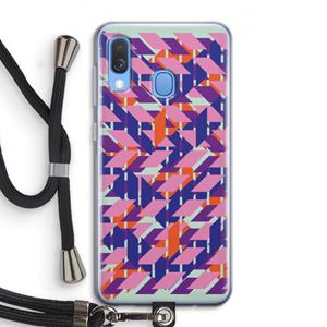 CaseCompany Skew Blush 3: Samsung Galaxy A40 Transparant Hoesje met koord