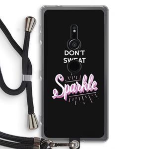 CaseCompany Sparkle quote: Sony Xperia XZ2 Transparant Hoesje met koord