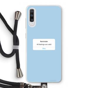 CaseCompany Reminder: Samsung Galaxy A70 Transparant Hoesje met koord