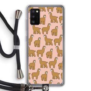 CaseCompany Alpacas: Samsung Galaxy A41 Transparant Hoesje met koord