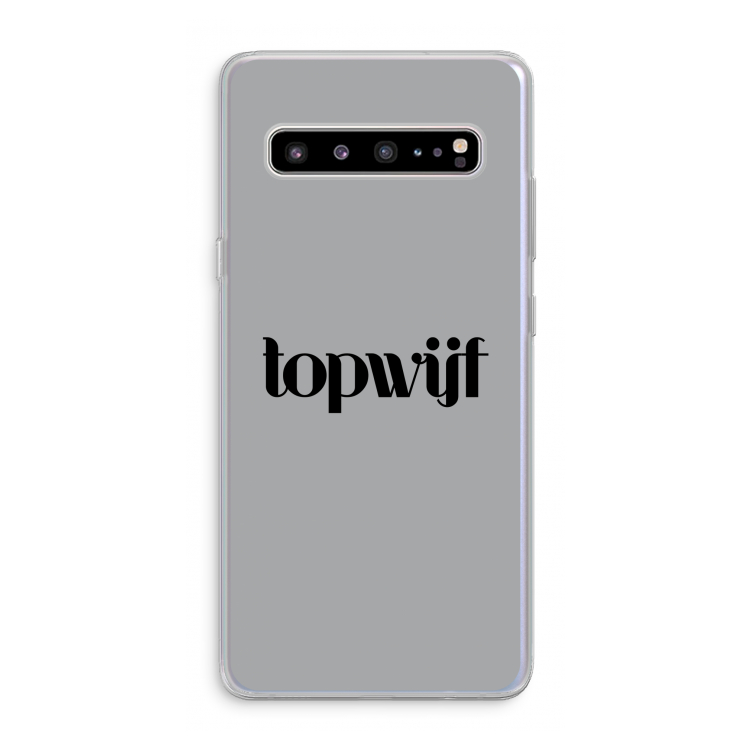 CaseCompany Topwijf Grijs Zwart: Samsung Galaxy S10 5G Transparant Hoesje