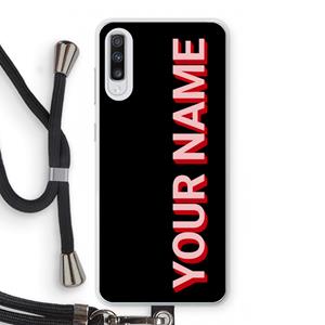 CaseCompany Namecase: Samsung Galaxy A70 Transparant Hoesje met koord