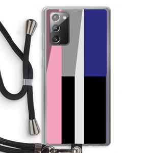 CaseCompany Gestalte 4: Samsung Galaxy Note 20 / Note 20 5G Transparant Hoesje met koord