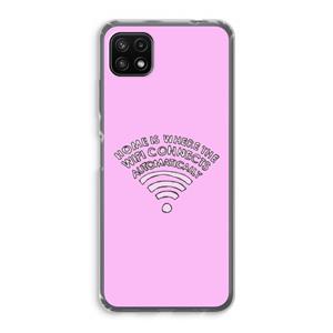 CaseCompany Home Is Where The Wifi Is: Samsung Galaxy A22 5G Transparant Hoesje