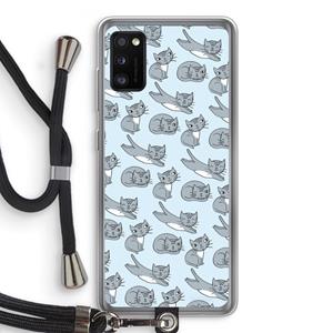 CaseCompany Poezen: Samsung Galaxy A41 Transparant Hoesje met koord