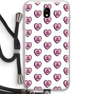 CaseCompany GIRL POWER: Samsung Galaxy J7 (2017) Transparant Hoesje met koord