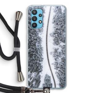 CaseCompany Snøfall: Samsung Galaxy A32 4G Transparant Hoesje met koord