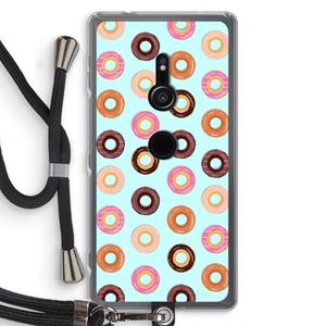 CaseCompany Donuts: Sony Xperia XZ2 Transparant Hoesje met koord