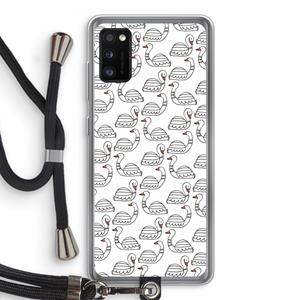 CaseCompany Zwanen: Samsung Galaxy A41 Transparant Hoesje met koord