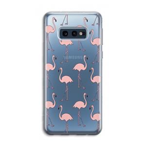 CaseCompany Anything Flamingoes: Samsung Galaxy S10e Transparant Hoesje