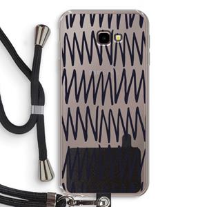 CaseCompany Marrakech Zigzag: Samsung Galaxy J4 Plus Transparant Hoesje met koord