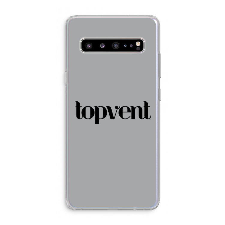 CaseCompany Topvent Grijs Zwart: Samsung Galaxy S10 5G Transparant Hoesje