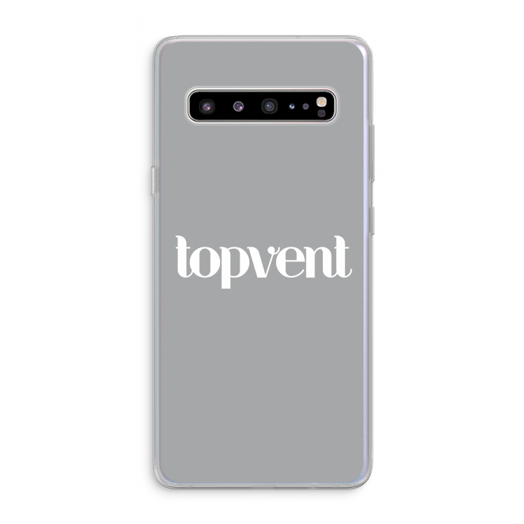 CaseCompany Topvent Grijs Wit: Samsung Galaxy S10 5G Transparant Hoesje
