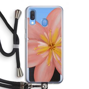 CaseCompany Pink Ellila Flower: Samsung Galaxy A40 Transparant Hoesje met koord