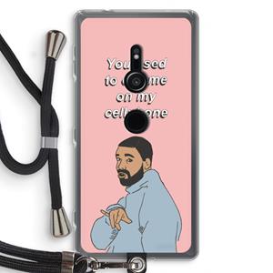 CaseCompany Hotline bling: Sony Xperia XZ2 Transparant Hoesje met koord