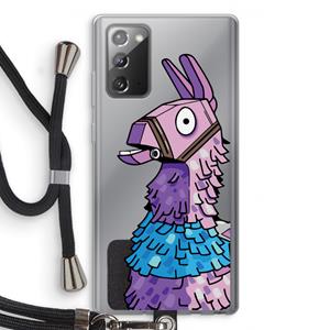 CaseCompany Lama: Samsung Galaxy Note 20 / Note 20 5G Transparant Hoesje met koord