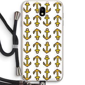 CaseCompany Musketon Anchor: Samsung Galaxy J7 (2017) Transparant Hoesje met koord