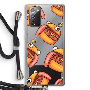 CaseCompany Hamburger: Samsung Galaxy Note 20 / Note 20 5G Transparant Hoesje met koord