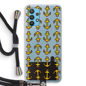 CaseCompany Musketon Anchor: Samsung Galaxy A32 4G Transparant Hoesje met koord