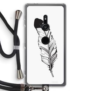 CaseCompany Pluim: Sony Xperia XZ2 Transparant Hoesje met koord