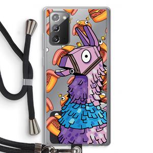 CaseCompany Loot Burger: Samsung Galaxy Note 20 / Note 20 5G Transparant Hoesje met koord