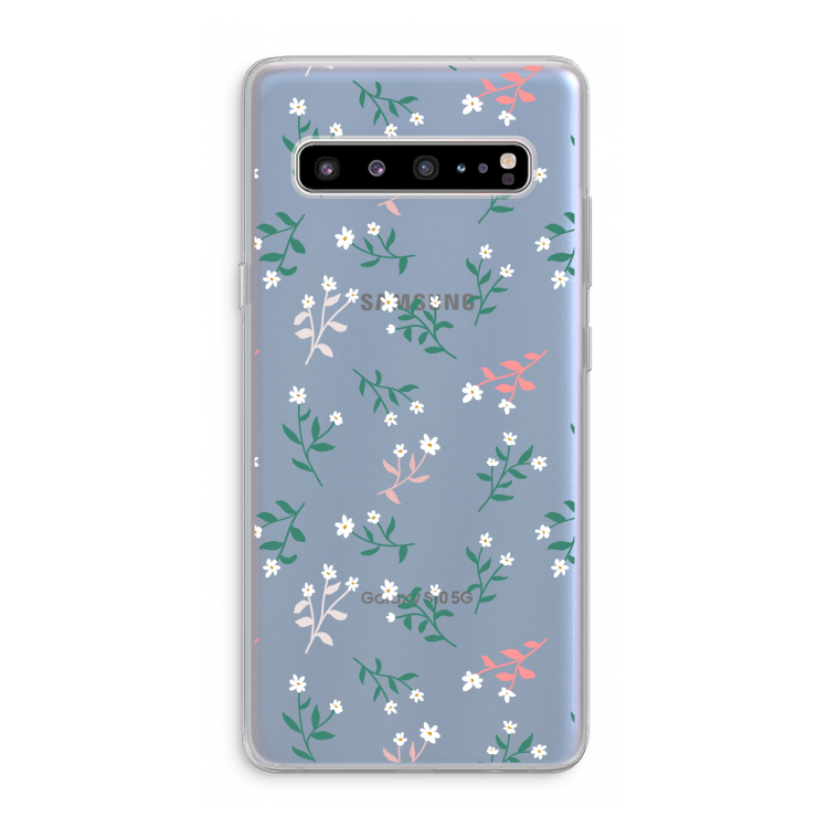 CaseCompany Small white flowers: Samsung Galaxy S10 5G Transparant Hoesje