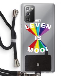 CaseCompany Het Leven Is Mooi: Samsung Galaxy Note 20 / Note 20 5G Transparant Hoesje met koord