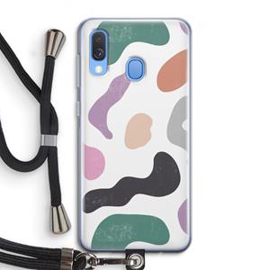 CaseCompany Memphis Shapes: Samsung Galaxy A40 Transparant Hoesje met koord