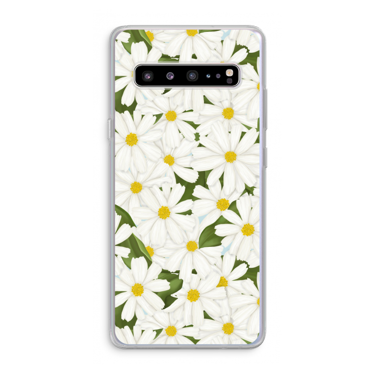 CaseCompany Summer Daisies: Samsung Galaxy S10 5G Transparant Hoesje