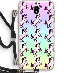 CaseCompany Musketon Unicorn: Samsung Galaxy J7 (2017) Transparant Hoesje met koord